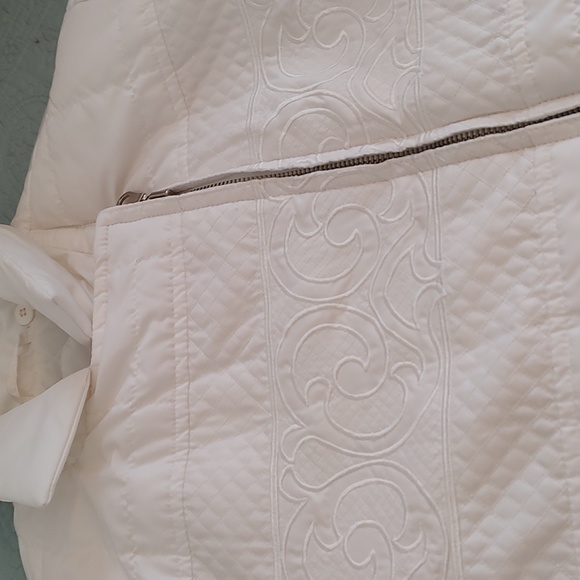 Gallery Womens White on White Embroidered / Quilted Jacket Size M - Picture 7 of 11